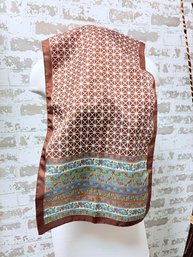 Vintage Brown Tone Geometric Scarf