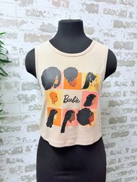 Tan Color Barbie Crop Sleeveless Sweater With Various Hairstyles Size L