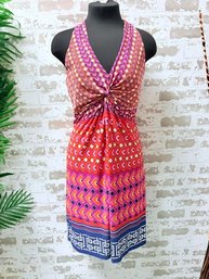 Laundry By Shelli Segal Warm Tone Geometric Tank Dress Size 4