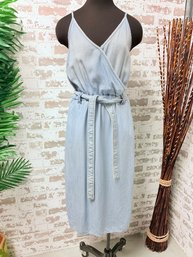 Cloth & Stone For Anthropologie Blue Spaghetti Strap Sleeveless Dress W/ Removeable Belt Size 6