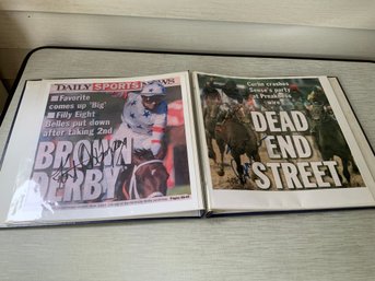 Collection Of 9 Autographed Souvenir Papers Of Kentucky Derby Horse Racers Winners