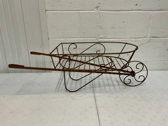 Charming Wire Metal Wheelbarrow Garden Planter Plant Stand Ref: JPH