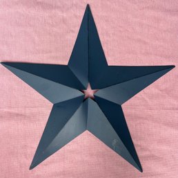 Festive Navy Barn Metal Star Wall Decor With Star In The Center