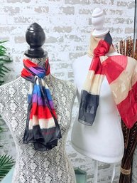 Pairing Of Vintage Striped Scarves