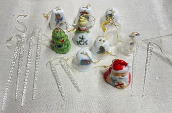 Vintage Icicle And Bell Ornaments