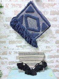 NWT Pairing Of Woven Oversized Clutch Handbags By Mudpie
