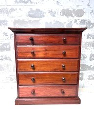 Vintage 5 Drawer Solid Wood Diminutive Keepsake Chest