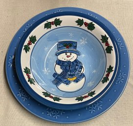 Pair Of Holiday Serving Plates