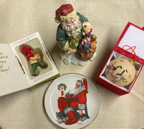Christmas Lot Including Norman Rockwell Porcelain Plate