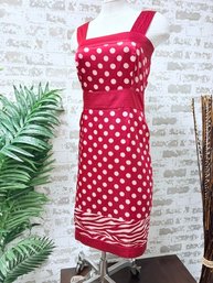 BCBG Maxazaria Multipatten Red & White Cocktail Dress Size XS
