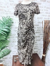 Simply Vera Wang Moody Yet Romantic Floral Dress W Gathered Drape Details Size XS