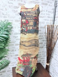 Unique L, X, X, Y Size 4 'oil Painting Landscape' Dress