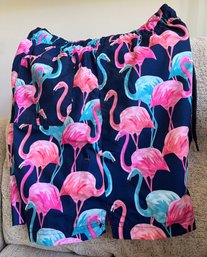 New Medium 6 Fkamingo Print Swim Trunks