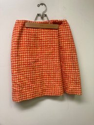MId Century Womens Wool Skirt , Orange