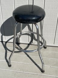 Nice Large Cushioned Chrome And Vinyl Shop Stool