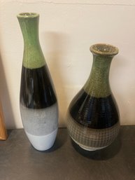 Two Signed Potter Vases, Nice