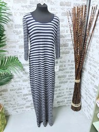 NWT Calvin Klein Indigo & Grey Stretch Knit Maxi Dress Size 12