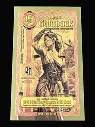 1/4 Idaho Goldback 1/4000 Troy Ounce 24K Gold