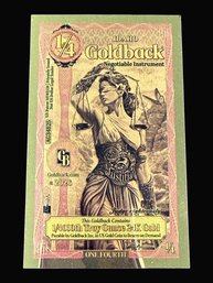 1/4 Idaho Goldback 1/4000 Troy Ounce 24K Gold