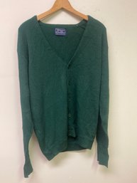 Vintage Mens Green Cardigan Sweater