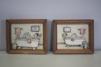 Vintage 1974 Framed 3D Picture By Artmark 'Home Sweet Home'