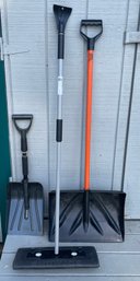 Tall And Extendable Shovels And A Snow Broom