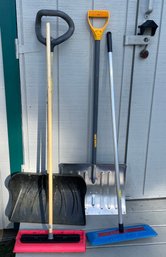 2 Shovels & 2 Snow Brooms