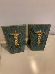 Green Medical Bookends