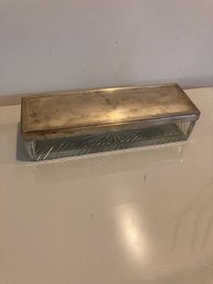 Vintage Vanity  Dresser Box Siverplated Top