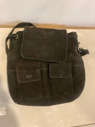 Urban Outfitters Black Suede/ Leather Womens Small Backpack  New