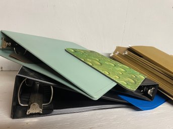 Office Lot Including Lined Paper, Hanging Folders, Binders, Clipboard,stapler