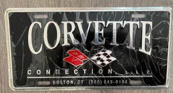 New 'Corvette Connecticut . . .' Tin Car Plate Collectible