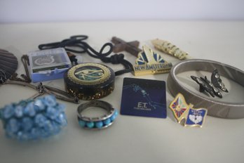 Curio Lot Featuring Sterling Ring And ET Pin