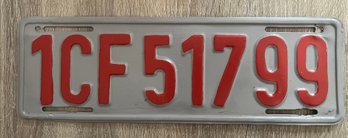 European? License Plate 1CF 51799