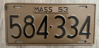 Vintage Massachussets License Plate 584 334