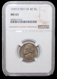 1940-D Jefferson Nickel NGC MS63 Mint State 63