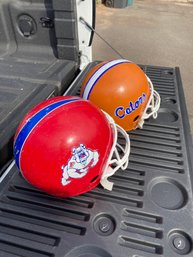 Two Franklin Vintage Football Helmets