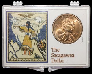 2000-P The Sacagawea Dollar Coin In Acrylic Snap Lock Box