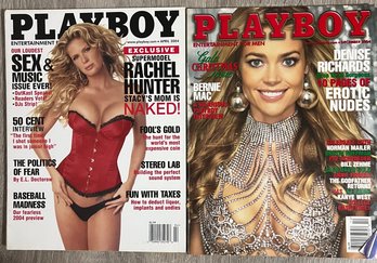 Two Issues Of Vintage 2004 Playboy Magazines