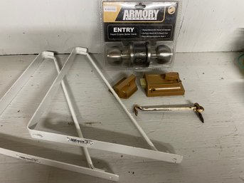 Armory Lock Set, Dead Bolt And Shelf Brackets