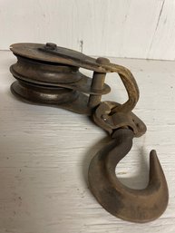 Vintage Large Pulley With Hook