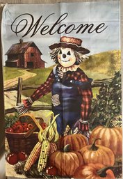 'Welcome' Autumn Harvest Solar Silk Garden Flag