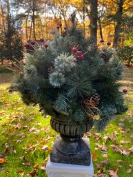 Holiday Pine Bush Holiday Decor With Berries And Pine Cones 1 Of 2