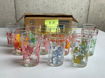 BOX Retro Archie Cartoon Welches Jelly Jar/tumbler 12 Pc Set