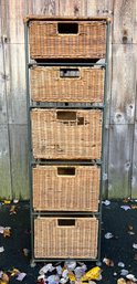 4 Drawer Wicker And Metal 4 Drawer Storage Chest