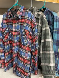 Trio Of Warm Lined Flannel Shirts Size 2XL