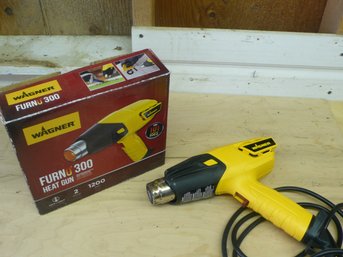 A Yellow And Black Wagner Furno 300 Dual Temperature Heat Gun (Model 0503059) With Original Box