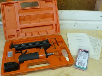Pneumatic Brad Nailer & Stapler Kit In A Molded Plastic Carrying Case, Pack Of 18-Gauge Nails & Manual