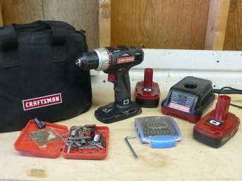 Craftsman C3 19.2V Cordless Drill/Driver Combo Kit Incl 2 Batteries, Charger, Storage Bag & Various Bits