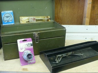 Vintage Park Mfg. Co. Metal Tool Box & Tube Beading Tool Kit, Specialized Forming Dies, V-Blocks & Pipe Wrench